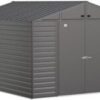 Arrow Select 10′ x 12′ Outdoor Lockable Steel Storage Shed Building, Charcoal